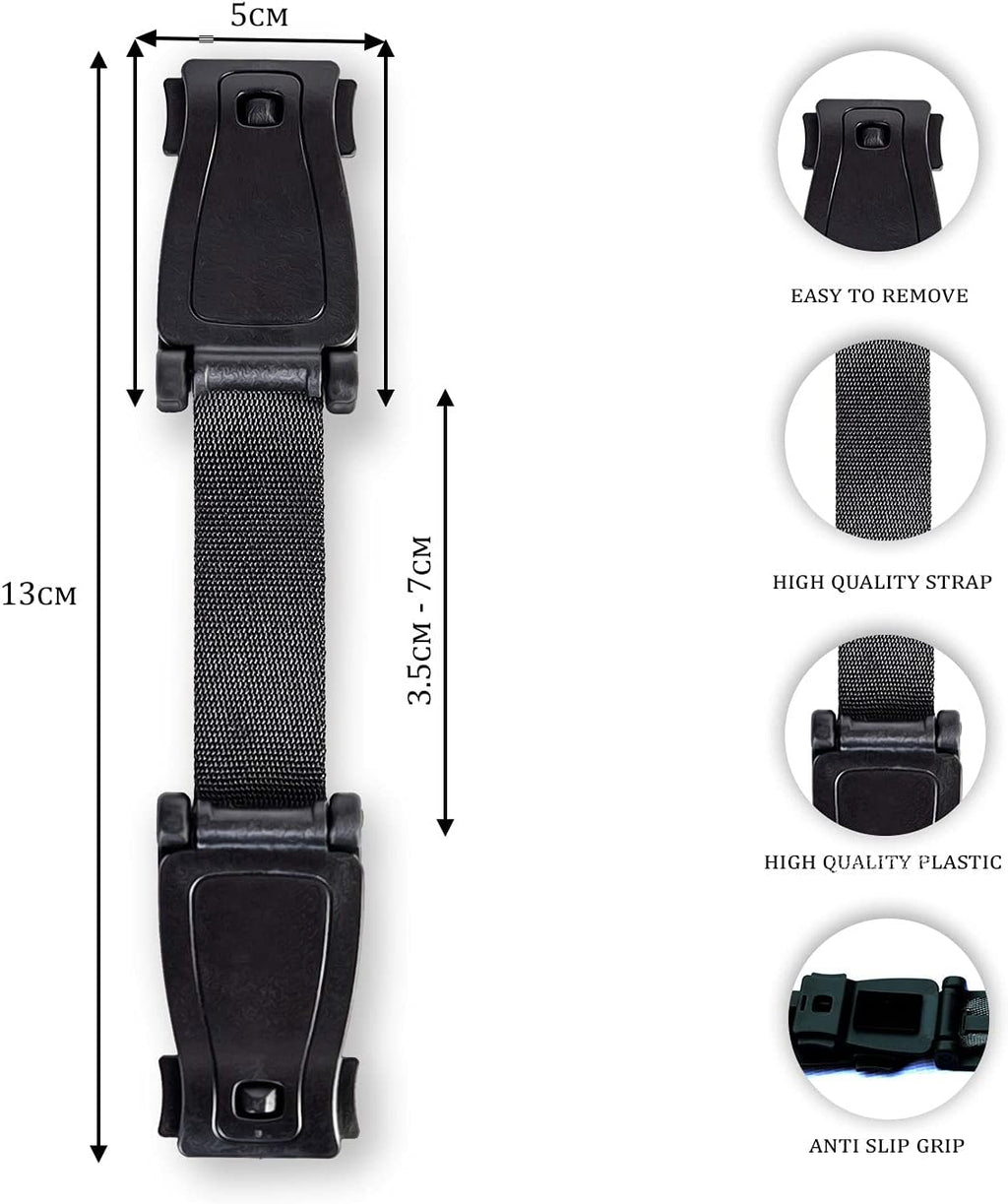 STRAP STOP Anti Escape Car Seat Strap — UK Made, Crash Tested, ECE R44-04 & R129 - BLACK