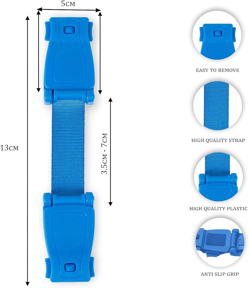 STRAP STOP Anti Escape Car Seat Strap — UK Made, Crash Tested, ECE R44-04 & R129 -BLUE