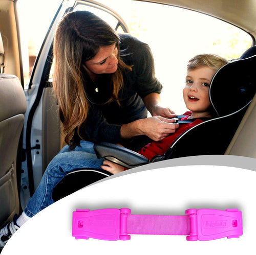 STRAP STOP Anti Escape Car Seat Strap — UK Made, Crash Tested, ECE R44-04 & R129 -PINK